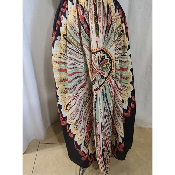 Fun And Flirt Maxi Print Long Dress Womens Size Large Cotton - Picture 2 of 12